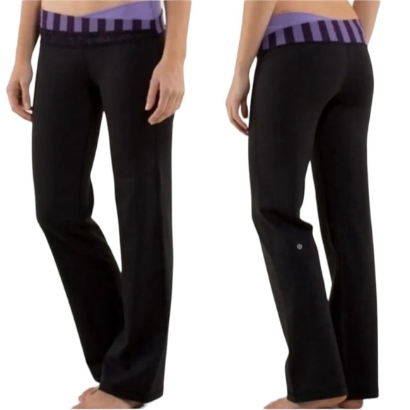 lululemon athletica Pants - Lululemon Astro Pant (Regular) Full-On Luon Black / Deep Zinfandel / Purple Sz 8